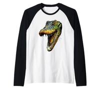 Caimano Coccodrillo Alligatore Rettile Coccodrilli Cayman Maglia con Maniche Raglan