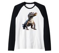 Caimano Coccodrillo Alligatore Rettile Coccodrilli Cayman Maglia con Maniche Raglan