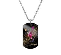 Caimeytie Collana da uomo in acciaio inossidabile con segni zodiacali multicolore, ciondolo con 12 costellazioni, regalo per fidanzato, acciaio inox, Nessuna pietra preziosa