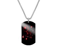 Caimeytie Collana in acciaio inossidabile multicolore con ciondolo a forma di 12 costellazioni, regalo per fidanzato, collana militare da uomo, Acciaio inossidabile, Nessuna pietra preziosa