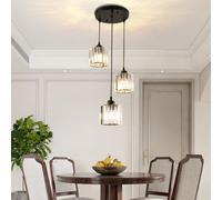 Cainjiazh Cristallo luci pendenti soffitto rotondo, lampadari moderni di cristallo appeso apparecchio di luce per l'isola di cucina, lampadario regolabile per la sala da pranzo, Foyer, soggiorno