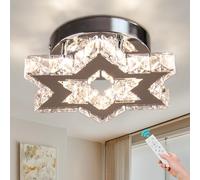 Cainjiazh Moderna LED lampadario di cristallo in acciaio inox Mini soffitto apparecchio Star Flush Mount lampada da soffitto per camera da letto sala da pranzo corridoio isola (dimmerabile)