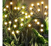 Cainor Lampade Solari Per Ll Giardino All'aperto, 2 Pacchetti Di Lucciole Solari Con 24 Led Di Llluminazione Da Giardino Solare Per l'illuminazione Del Patio Decorazione Del Giardino