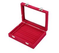 CAINV 12/24 griglie orologio organizzatore collana orecchino anello scatola di immagazzinaggio multifunzione velluto display gioielli regali da donna Grande capacità(Rose Red Ring box)