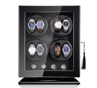 CAINV Avvolgitore for orologi di lusso verticale a 8 posizioni for Tourbillon Orologio elettrico automatico con chiusura a scatto Organizer Display antipolvere Grande capacità(F)
