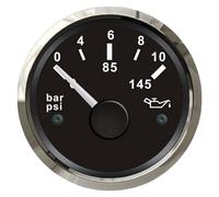 CAINV Manometro Olio Bianco/Nero da 52 mm. Misuratore Pressione Olio 0-10 Bar Facile da Leggere(Noir)