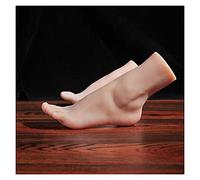 CAINV Piede Modello Silicone Lifesise Remale Nail Gomma in Plasticsketchet Drawing Shoe Sandal Display TPE Esposizione di Scarpe(Skin Hard Bones,One Pair of Feet)