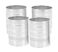 CAIONPLE 20 anelli rotondi per torte con fori, torte di frutta, quiches, torte, mousse, cucina, teglia da forno, per mousse, 8 cm