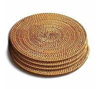 CAIONPLE 4 sottobicchieri in rattan per piatti caldi isolati, presine durevoli per tavolo, tappetini resistenti per la cucina