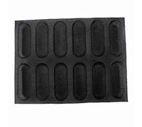 CAIONPLE Padella in silicone antiaderente perforato pane francese, stampi per cani caldi, stampo per pane opaco