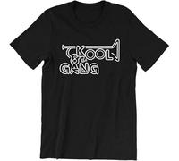 CAIQI Short Sleeve Kool The Gang T Shirt Rnb Soul Funk Vinyl Celebration Get Down On It Live Tees Black XL