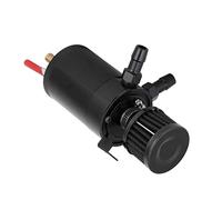 Caiqinlen Tanica di Raccolta dell'olio, sfiato del Serbatoio di Raccolta dell'olio in Lega di Alluminio con Kit di Accessori per Auto a 2 Porte, 63 mm / 2,5 Pollici per Auto(Black)