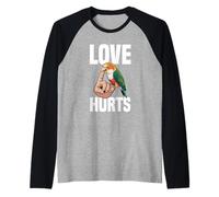 Caique dal ventre bianco del proprietario degli uccelli degli amanti dei pappagalli Maglia con Maniche Raglan