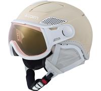 Cairn Helios Leather Evolight NXT, casco da sci con visiera, beige opaco 57-59cm Mat Cream