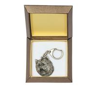 Cairn Terrier - Argentato Portachiavi Con Cane IN Una Scatola Regalo, Ha