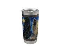 Cairn Terrier Cane Van Gogh Notte Stellata Bicchiere termico in acciaio inox doppia parete