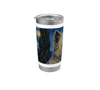 Cairn Terrier Cane Van Gogh Notte Stellata Bicchiere termico in acciaio inox doppia parete