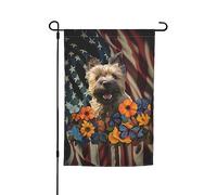 Cairn Terrier Cucciolo carino Il mio amore Cani Girasole Bandiera da giardino vibrante bifacciale 12 X 18 pollici