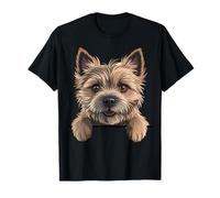Cairn Terrier Divertente Peeking Scruffy Little Dog Lover Maglietta