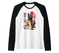 Cairn Terrier Piccolo Cane Enorme Spirito Comico Grafica Maglia con Maniche Raglan
