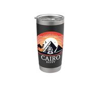 Cairo Egitto City Piramidi Sphynx Camel Souvenir Memorabilia Bicchiere termico in acciaio inox doppia parete