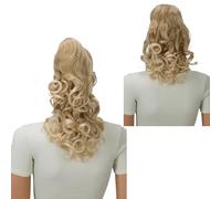 CAISHA 2 IN 1 30cm E 40cm Posticcio Treccia Portare I Codini Extensions Per I Capelli Voluminoso Ondulato Biondo Chiaro H7-2