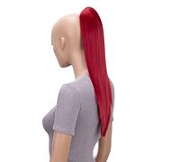 CAISHA 40cm Coda Di Cavallo Lily Posticci Per Capelli Con Pinza Capelli Capelli Extensions Finta Liscio Rosso H99