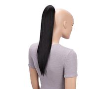 CAISHA 40cm Coda Di Cavallo Lily Posticci Per Capelli Con Pinza Capelli Capelli Extensions Finta Liscio Marrone-Nero H147