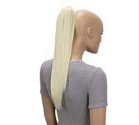 CAISHA 40cm Coda Di Cavallo Lily Posticci Per Capelli Con Pinza Capelli Extensions Finta Liscio Biondo Platino H71