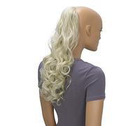 CAISHA 50cm Coda Di Cavallo Elena Con 2 Nastri Posticci Per Capelli Capelli Finti Riccioli Biondo Chiaro HC21-1