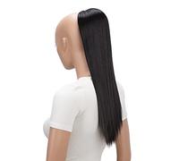 CAISHA 55cm Coda Capelli Nina Con Coulisse Capelli Extensions Finta Per Donna Posticcio Per Capelli Liscio Marrone-Nero PH503