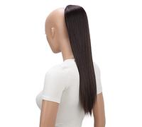 CAISHA 55cm Coda Capelli Nina Con Coulisse Capelli Extensions Finta Per Donna Posticcio Per Capelli Liscio Marrone Cioccolato PH504