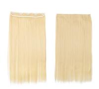 CAISHA 60cm Clip In Un Unico Pezzo Nell'estensione Dei Capelli Pezzo Di Capelli Sintetici Mezza Parrucca Liscio Biondo Platino C56