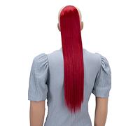 CAISHA 60cm Posticcio Per Capelli Hailey Con 2 Nastri Coda Di Cavallo Voluminoso Capelli Finti Liscio Rosso HC22