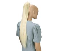 CAISHA 70cm Extra Lungo Coda Capelli Con Pinza Capelli Per Donna Posticci Per Capelli Liscio Biondo Platino H76