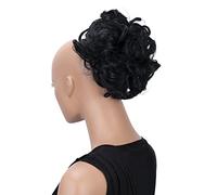 CAISHA Chignon Pezzo Di Capelli Treccia Chignon Chignon Hepburn Cravatta Per Capelli Updos Nero HK101
