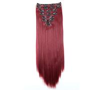 CAISHA Clip Da 8 Pezzi Nelle Extension Per Capelli Parrucchino Sintetico Voluminoso liscio Bordeaux CES10