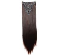 CAISHA Clip Da 8 Pezzi Nelle Extension Per Capelli Parrucchino Sintetico Voluminoso liscio Colore Marrone Scuro Mix CES23