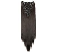 CAISHA Clip Da 8 Pezzi Nelle Extension Per Capelli Parrucchino Sintetico Voluminoso liscio Marrone CES22