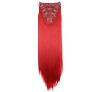 CAISHA Clip Da 8 Pezzi Nelle Extension Per Capelli Parrucchino Sintetico Voluminoso liscio Rosso Intenso CES9