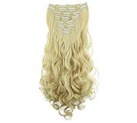 CAISHA XXL 45cm 8 Pezzi SET Clip In Extensions Extensions Per I Capelli Posticcio Voluminoso Ondulato Biondo Platino CES27-1