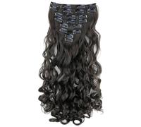 CAISHA XXL 45cm 8 Pezzi SET Clip In Extensions Extensions Per I Capelli Posticcio Voluminoso Ondulato Bruna CES2-1