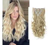 CAISHA XXL 45cm 8 Pezzi SET Clip In Extensions Extensions Per I Capelli Posticcio Voluminoso Ondulato Biondo Mix CES7-1