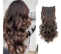 CAISHA XXL 45cm 8 Pezzi SET Clip In Extensions Extensions Per I Capelli Posticcio Voluminoso Ondulato Marrone Mix CES12-1