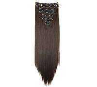 CAISHA XXL 50cm 8 Parti Set Clip In Extension Extension Per Capelli Lisci Bruna CES104