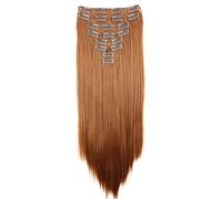 CAISHA XXL 50cm 8 Parti Set Clip In Extension Extension Per Capelli Lisci Marrone Medio CES108