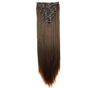 CAISHA XXL 50cm 8 Parti Set Clip In Extension Extension Per Capelli Lisci Marrone Mix CES208