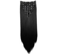 CAISHA XXL 50cm 8 Parti Set Clip In Extension Extension Per Capelli Lisci Nero CES100