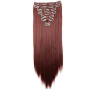 CAISHA XXL 50cm 8 Parti Set Clip In Extension Extension Per Capelli Lisci Rosso-Marrone CES110