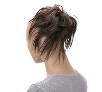 CAISHA XXL Parrucchino Leggermente Ondulato Elastico Per Capelli Acconciatura Da Sposa Disordinato Marrone Cioccolato G2F